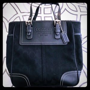 Coach Signature black on black handbag